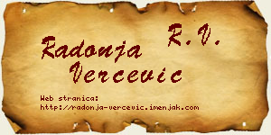 Radonja Verčević vizit kartica